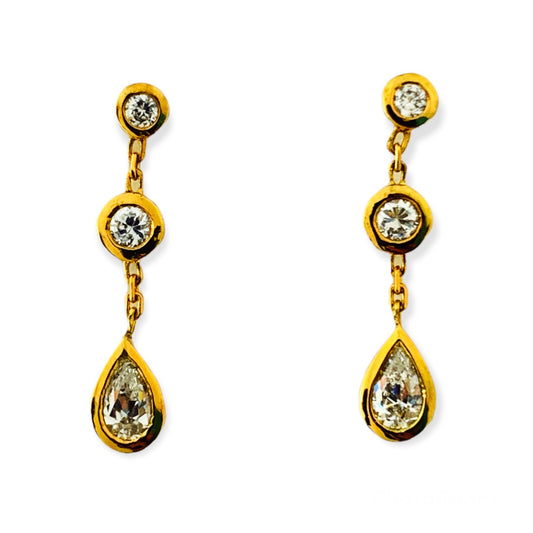 Pendientes chapados en oro amarillo de 18kt