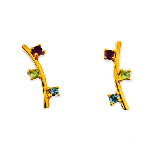 Pendientes chapados en oro amarillo de 18kt 