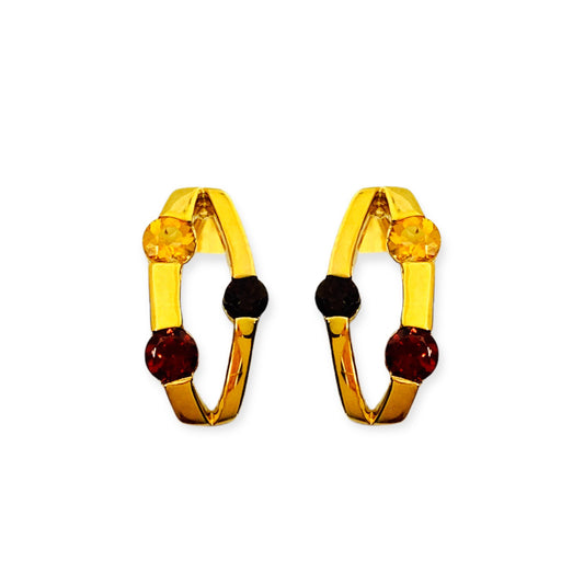 Pendientes chapados en oro forma oval