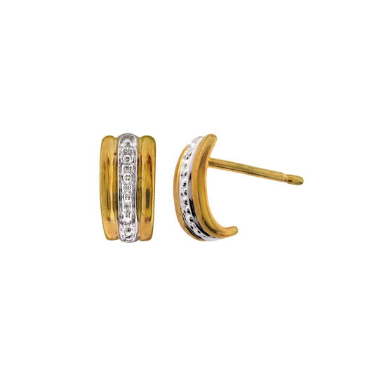 Pendientes fabricados en latón chapados en oro amarillo de 18kt  Tamaño: 8mm x 4mm  Cierre presión.